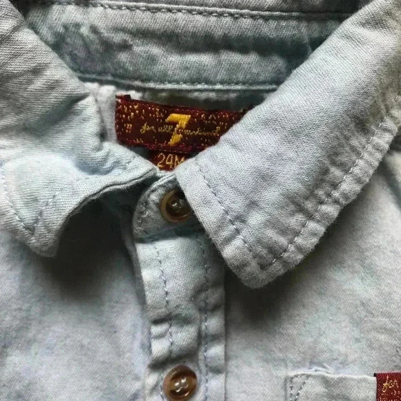 7 For All Mankind Toddler Button Down Shirt 24M - Picture 3 of 8